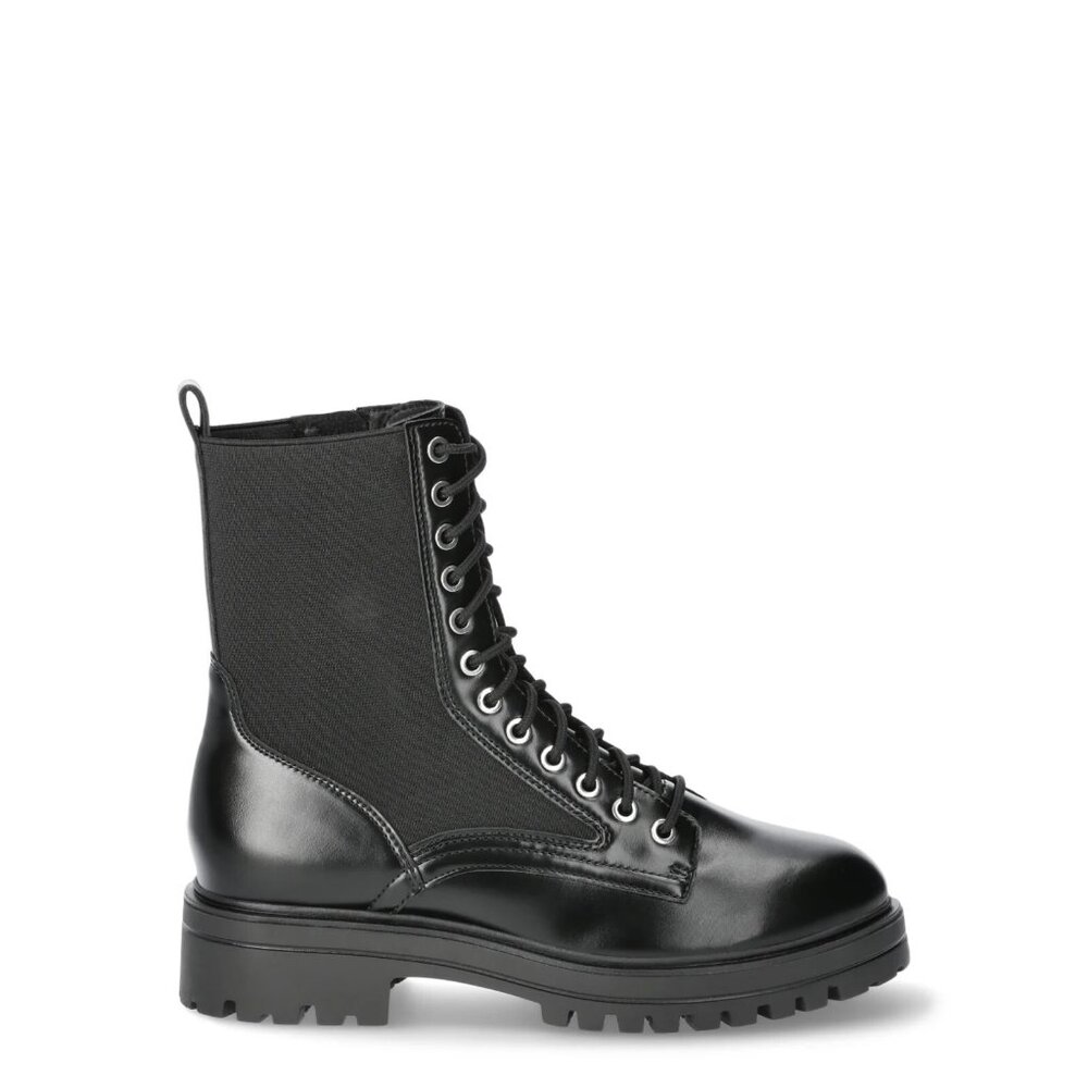 No Boundaries Women's Knit Combat Lace Up Black Ankle-High Boot, Size 6 - Picture 5 of 5